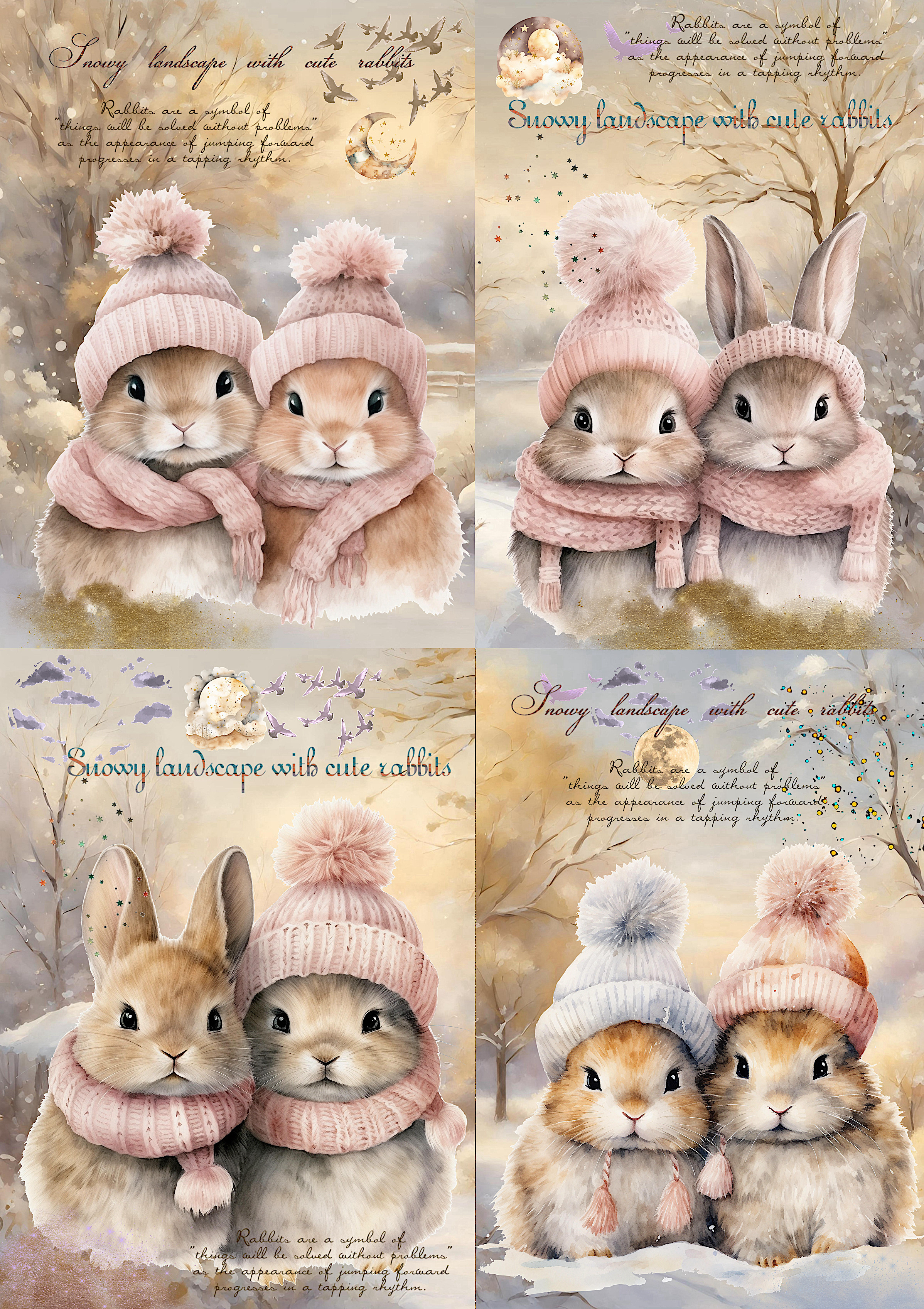 オリジナル ハンドメイド 絵 キュートなうさぎさん オリジナル