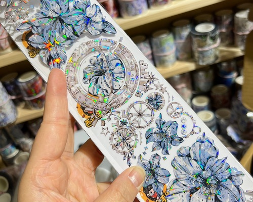 切売 568☆ 海外 マスキングテープ マステ PET 装飾 龍 竜 贝壳銀 装飾