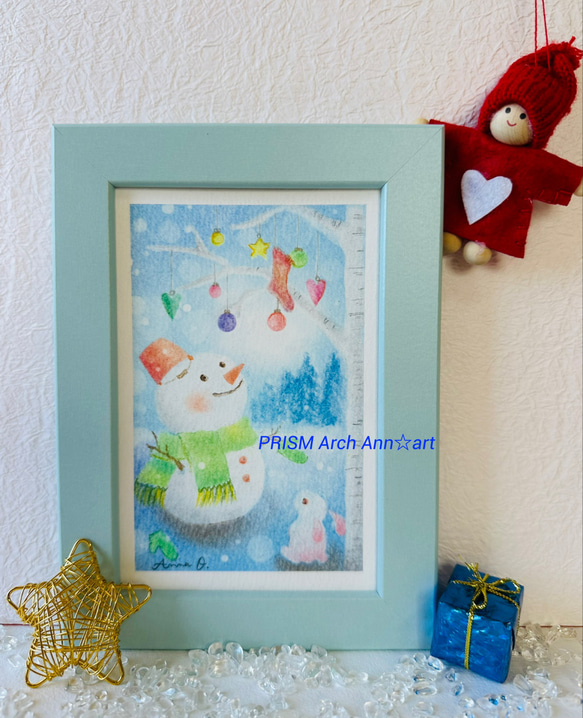 霧の森 ハンドメイドパステル画 絵画アート原画 霧の森 ハンドメイド