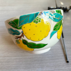 楽焼茶碗「雪のクリスマス」 抹茶碗 茶道具 手描き クリスマスツリー