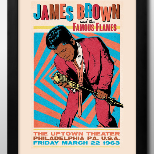 12448アートポスター 絵画 A3サイズ『ジェームス・ブラウン』イラスト