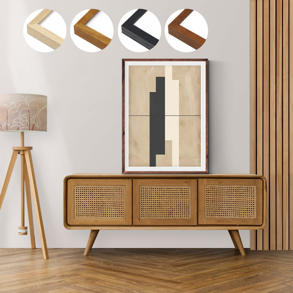 木製フレーム【希少】（B2用）上質 スリム 5色から選べる （額縁