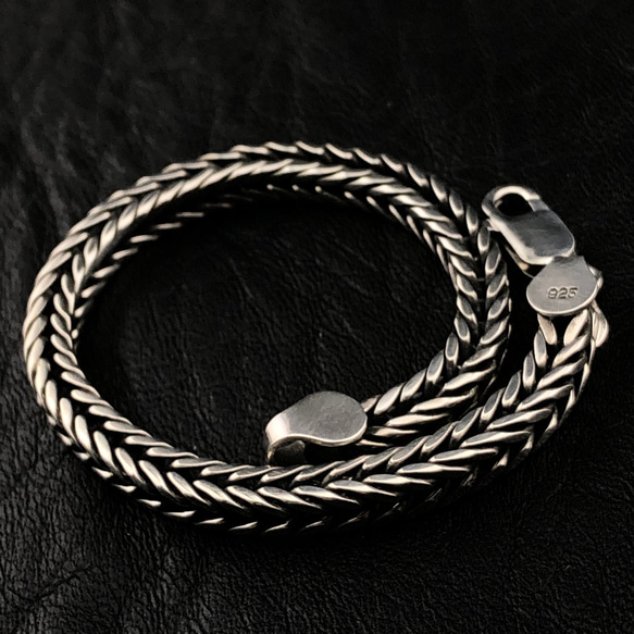 フェナカイト&ポルーサイト S925ブレスレット フェナカイトの