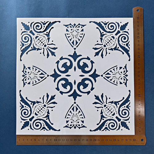 M-44】 ステンシルシート 4枚 セット 曼陀羅 幾何学 壁紙 大判 編み図