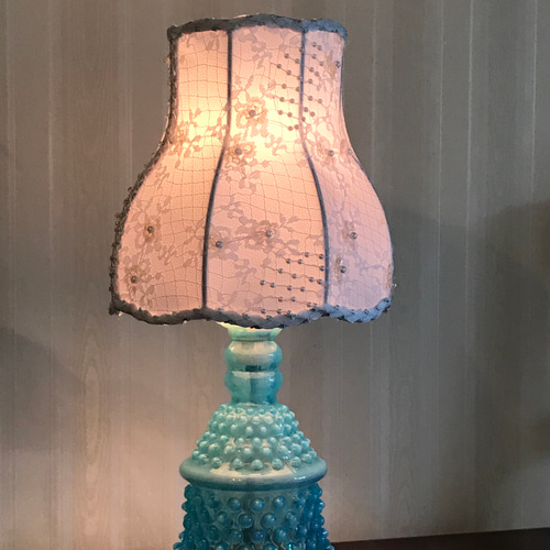 白レースのフェントンランプ スタンドライト・テーブルランプ Silk