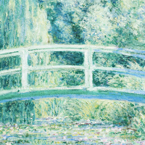 クロード・モネ 「睡蓮の池と日本の橋」パステルブルー アートポスター