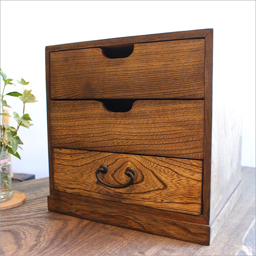 小引き出し アンティーク 木製 おしゃれ 3段 小物収納 卓上 木箱 無垢
