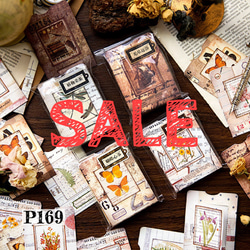 ▽△SALE▽△P169コラージュ素材】海外紙モノ 平袋 ポケット 日記 手帳