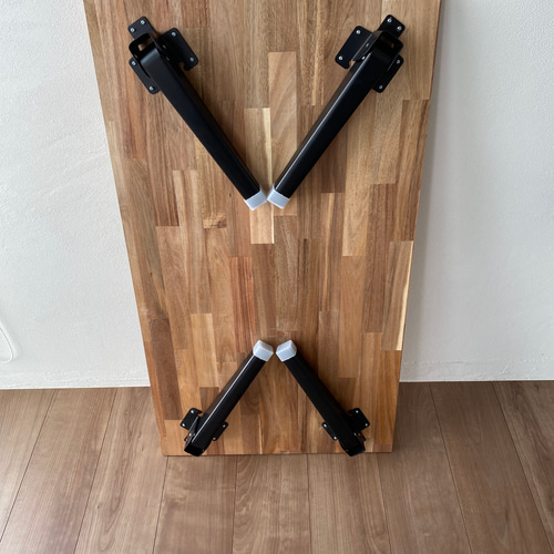 アカシア集成材 折りたたみ テーブル キャンプ ローテーブル900×500