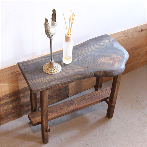 サイドテーブル おしゃれ 総ケヤキ コンパクト アンティーク 和モダン