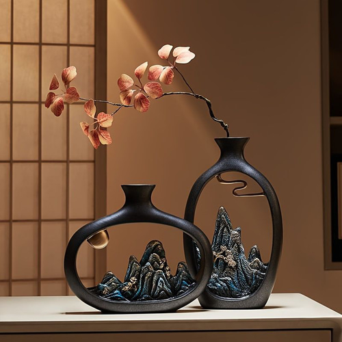 琺瑯彩花鳥八方梅瓶 景徳鎮 陶磁器 装飾品 現代工芸品 美術品 置物