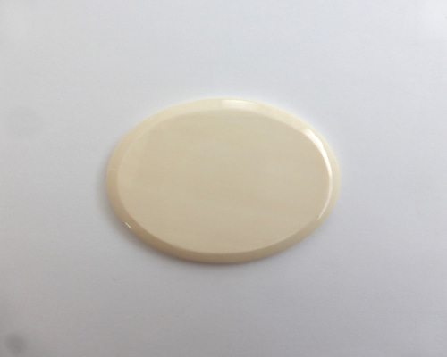 本象牙 アイボリー楕円プレート（無地） ブローチ マテリアルマスター