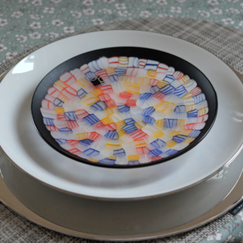 ベネチアンガラスムラーノミルフィオリプレート