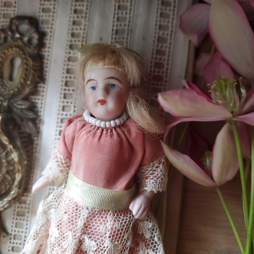 ドイツアンティーク ビスクドール ミニョネット10cm その他人形 Mon