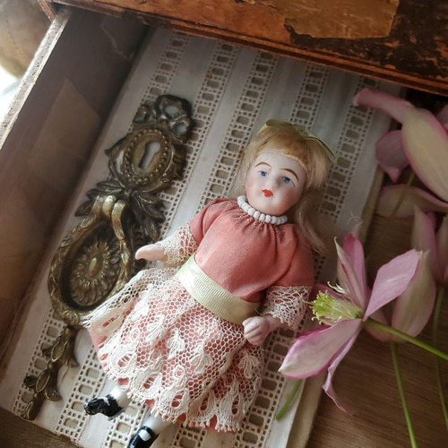 ドイツアンティーク ビスクドール ミニョネット10cm その他人形 Mon