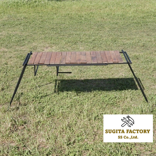 檜無垢材 細板 タフまる対応アイアンテーブル アイアンレッグ キャンプ