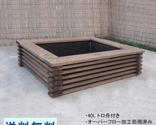 新品】60Lトロ舟と木枠のセット めだか飼育ケース ビオトープ