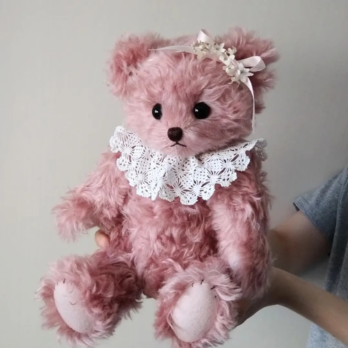 ヴィンテージ テディベア レース襟付き ヴィンテージ テディベア