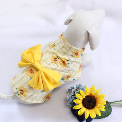 ゆきひな ハンドメイド 犬服 わんこ服 2段フレアバルーンワンピ ゆき