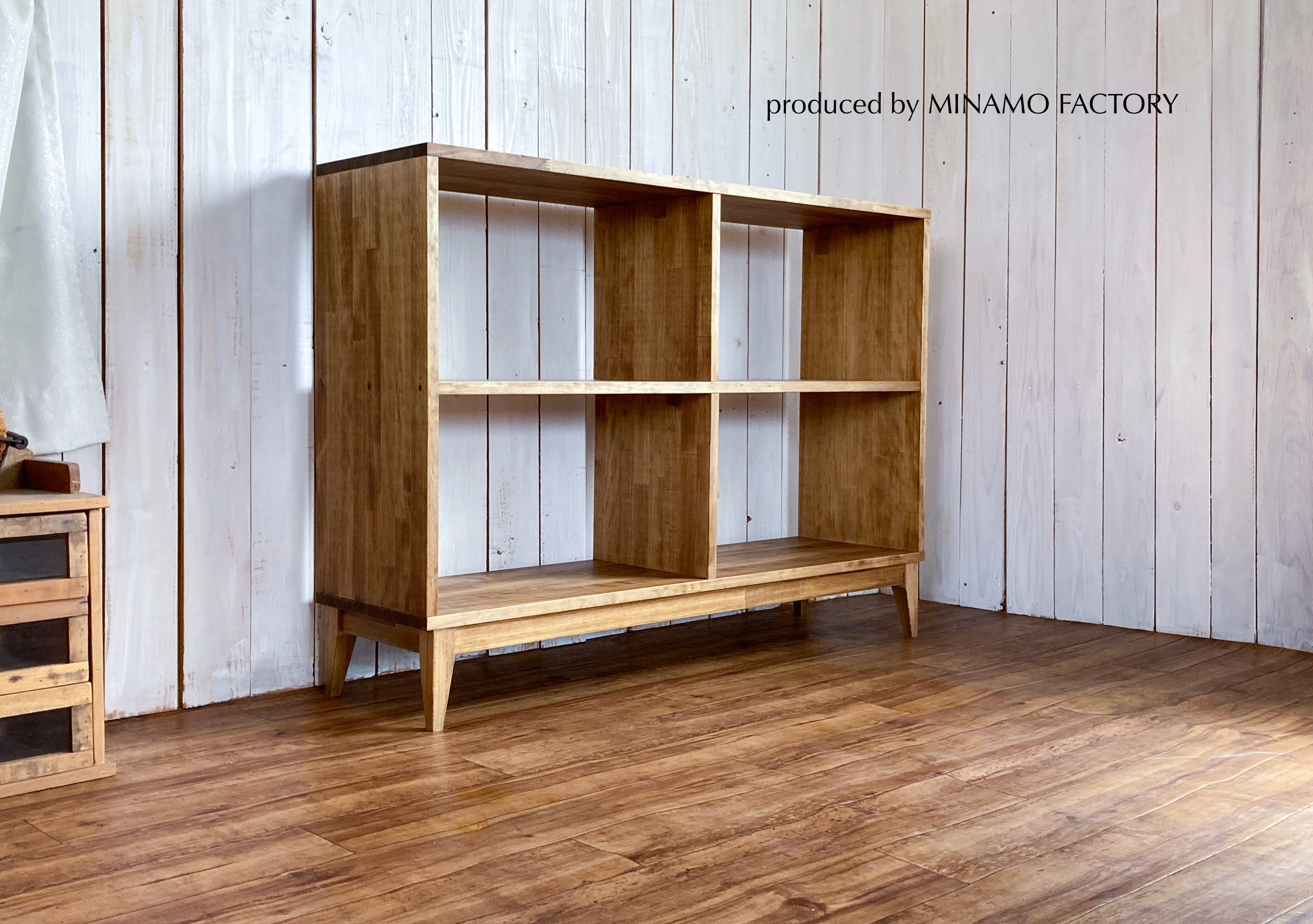 ハンドメイド　オープンシェルフ　ウッド　モダンタイプ