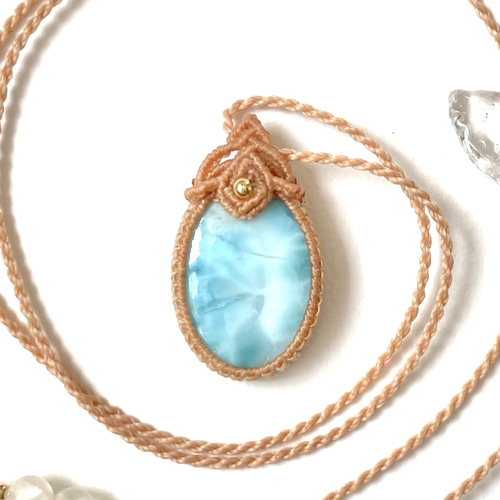 優しいお守り♪ラリマーの天然石マクラメネックレス ネックレス