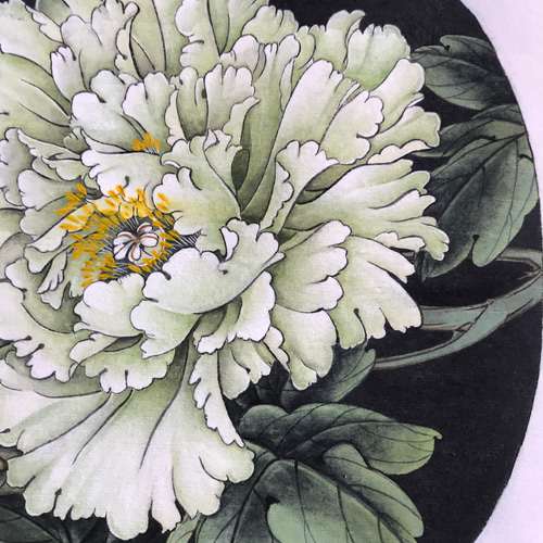 牡丹 白牡丹 水墨画 細密画 絵画 絵画 こたつ 通販 17920250｜Creema