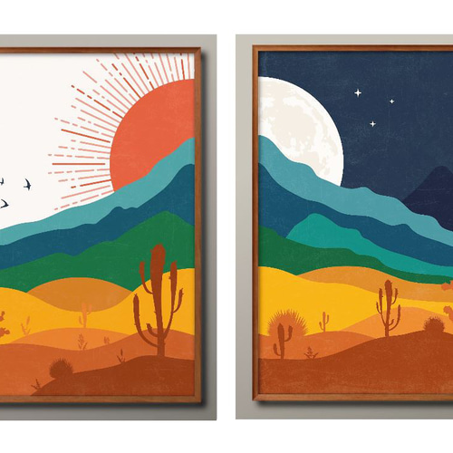 月と太陽 絵画3点 月と太陽 絵画3点 月と太陽 | Atelier Libera's Store