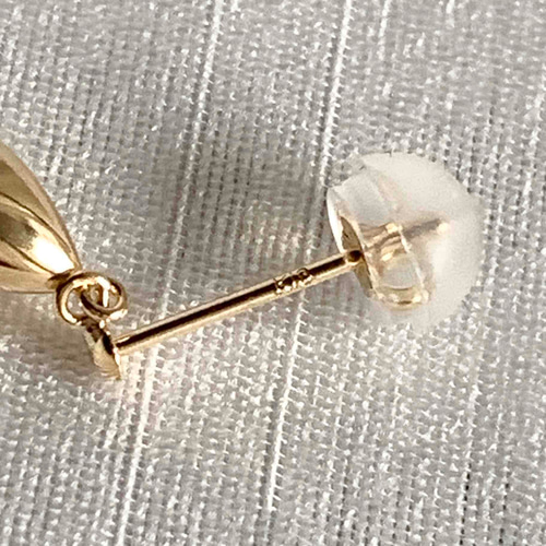 地金＊18金【ティアドロップ＊ピアス】Yゴールド 雫しずく K18刻印入
