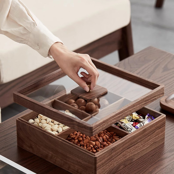 手彫りで仕上げたナッツ皿 無垢材 伝統工芸 ウォールナッツの木 薬味皿