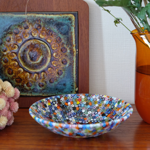 ベネチアンガラス ヴェネチアンガラス ミルフィオリ お皿 プレート