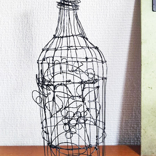 ワインボトル ワイヤーアート 立体・オブジェ YAN 通販 17106895