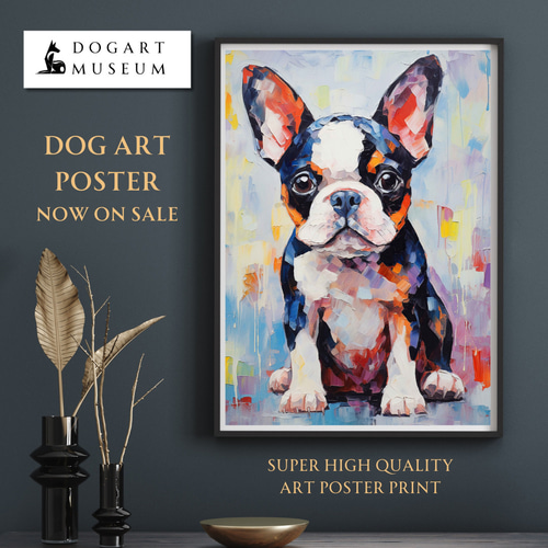 メーカー直売】 ボストンテリア BAEZ3 ポーリングアート キャンバス 犬