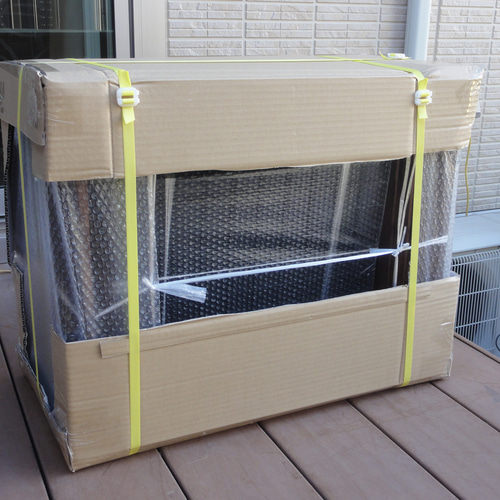 高さの有るビオトープ 40L トロ舟＆木枠セット（3D型防鳥網付き