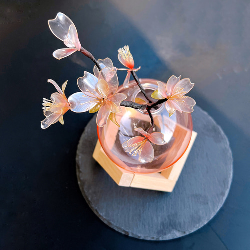 数量限定】桜の枝 花瓶 セット ディップアート アメリカンフラワー 桜