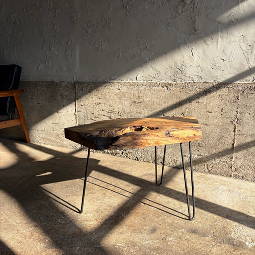 送料無料】樫のローテーブル / 一枚板 / アイアン / テーブル / table