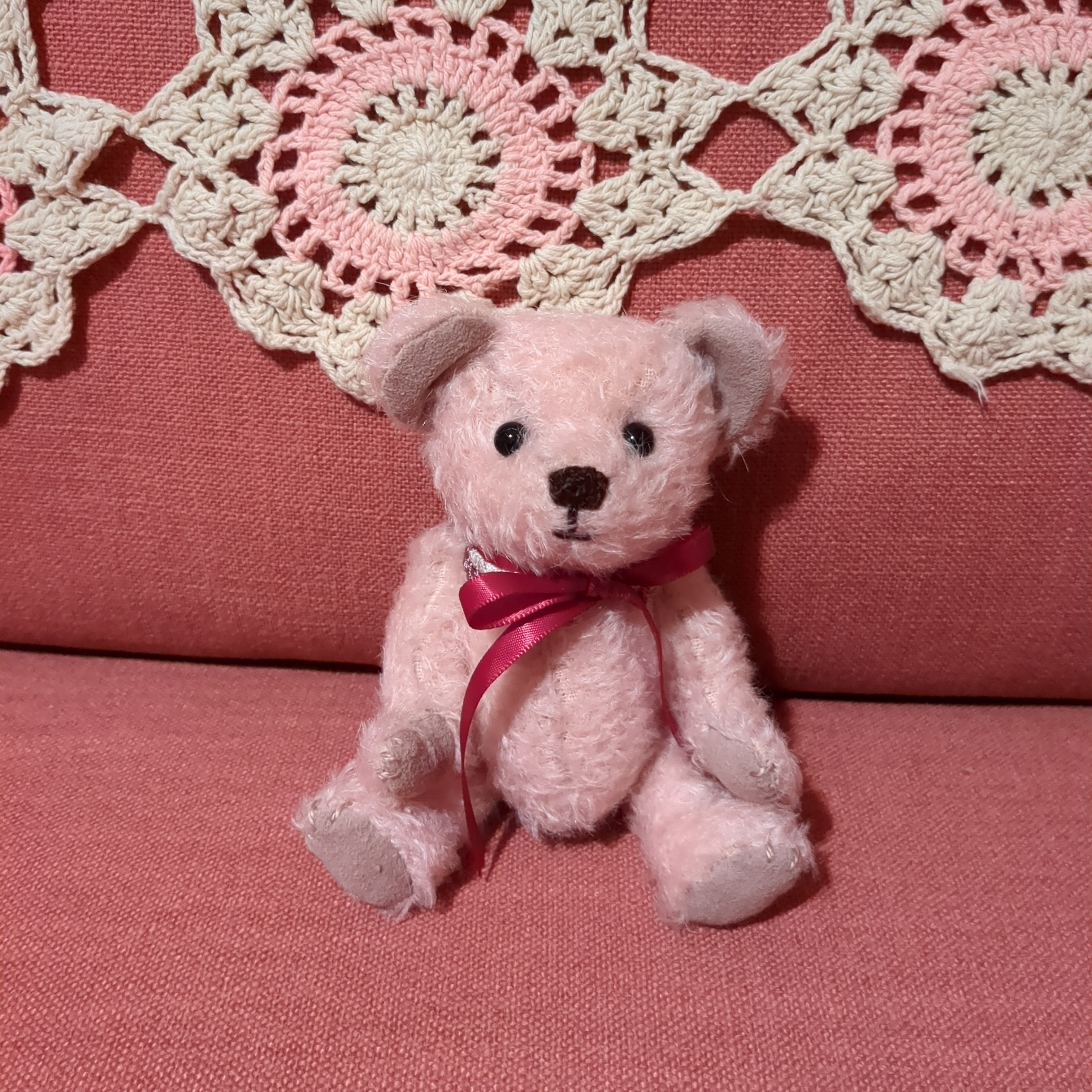 日本作家 テディベア ぬいぐるみ くま いちご アンティーク アートドール