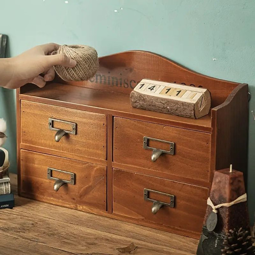 ヴィンテージ 本物 木製 薬箪笥 小物入れ 昭和レトロ 古家具】薬箪笥