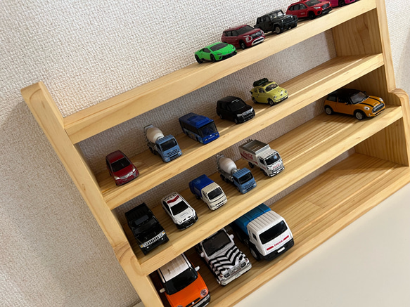 トミカ木製手作り駐車場（ビッグイエロ－）BY04 トミカ木製手作り駐