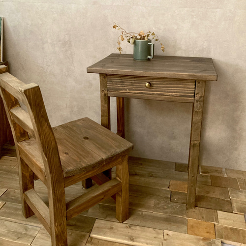 国産杉無垢材】アンティークテーブル ワークデスク 木製デスク