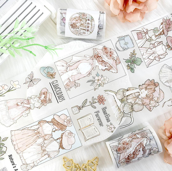 海外作家 五宝文創 マスキングテープ PET コラージュ素材 ジャーナル