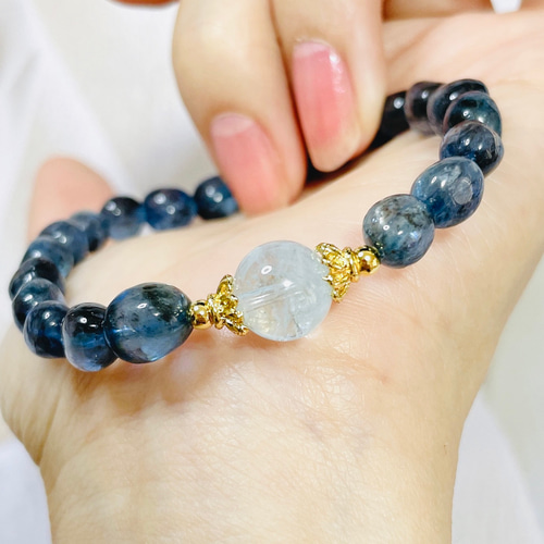 ブラックトルマリン イン アクアマリン×アクアマリン 天然石