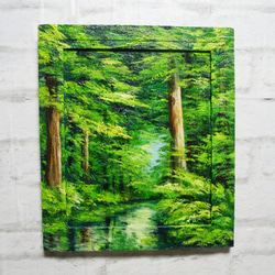 油絵 絵画【緑の湖】 絵画 HR 通販 14467746｜Creema(クリーマ)