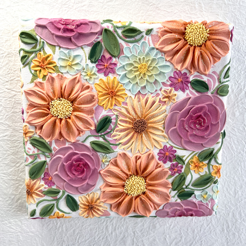 絵画 テクスチャーアート 現代アート ボタニカルアート フラワーアート