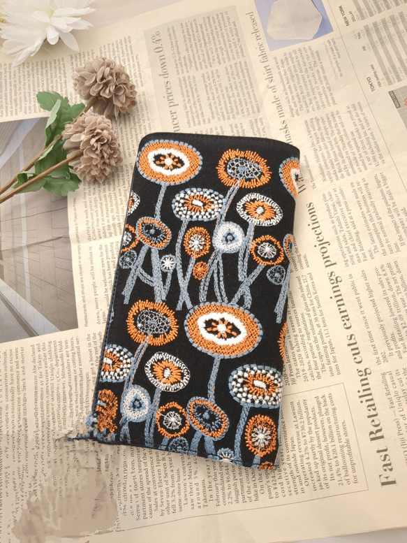 希少オレンジ weeks 花柄 手帳カバーケース ミナペルホネン ブック