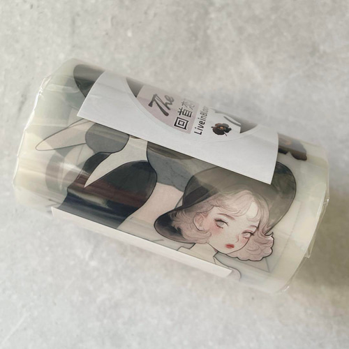 海外作家 マスキングテープ 回首恋花 PET コラージュ素材 装飾 海外