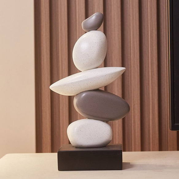 石積みオブジェ インテリア 置物 石 アート ロックバランシング