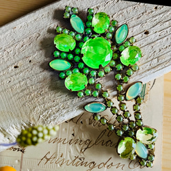 希少◇チェコ ウランガラス ヴィンテージ ネックレス◇Bijoux.M.G刻印