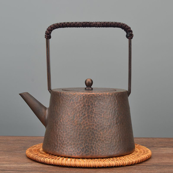 純銀製 饕餮文 獣口 三連環玉摘 湯沸 銀瓶 煎茶道具