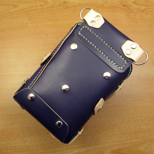 ダークグリーン＆焦げ茶 8丁差し 本革シザーケース SCA-143/CGA