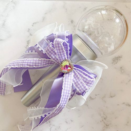 ペンライトリボン ペンラリボン キンブレリボン オーガンジー チェック